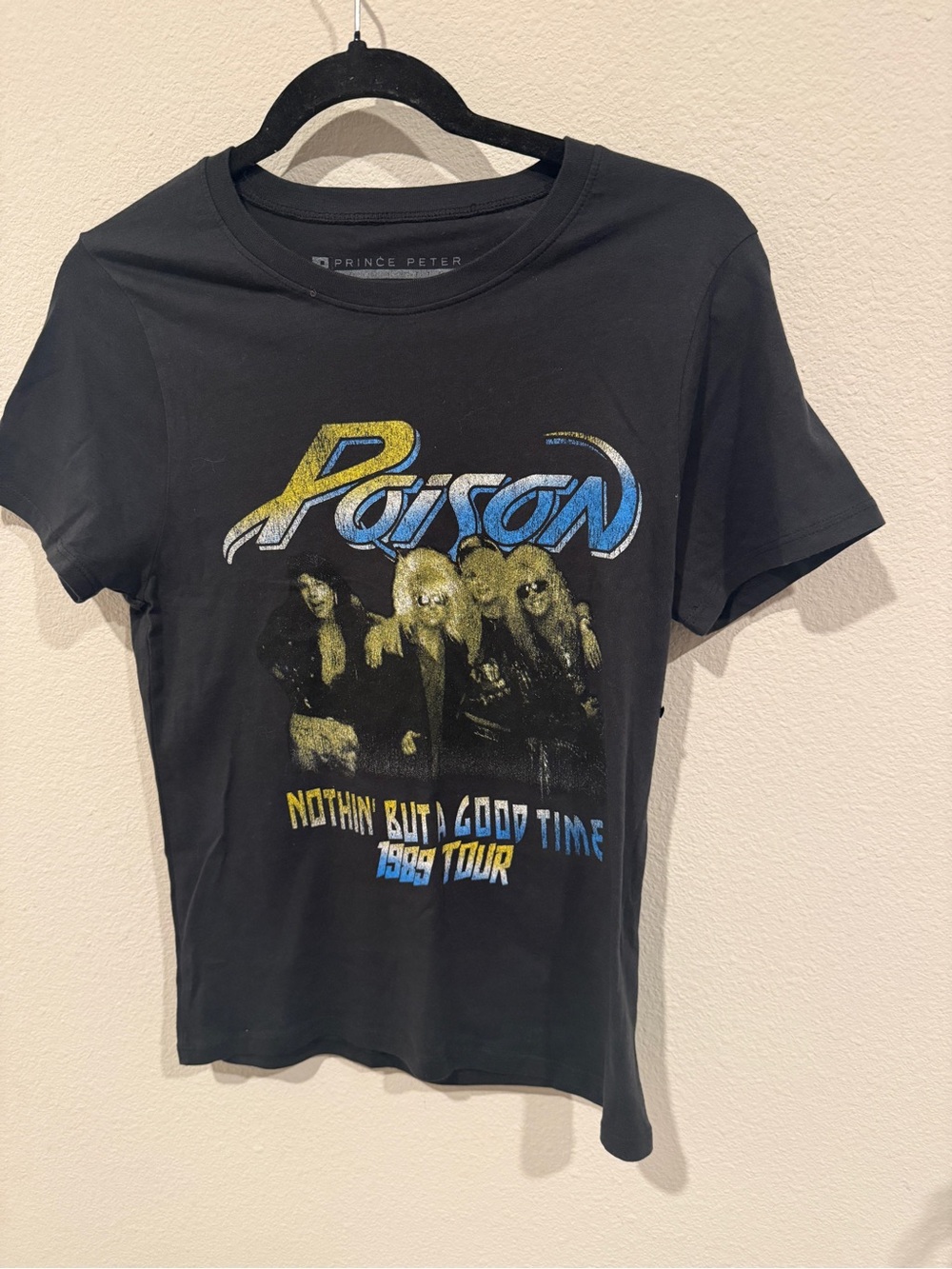 Prince Peter Collection Black Poison Graphic Tee with Yellow & Blue Print